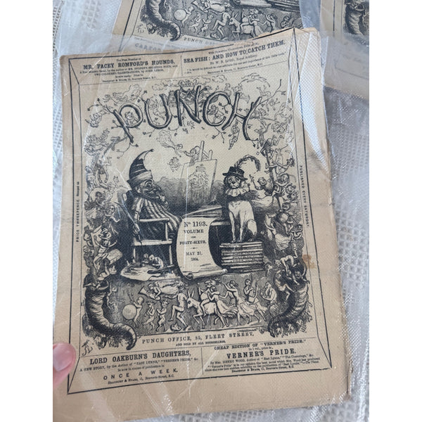 Set of 8 Vintage Punch Weekly Satire Magazines British Collectible Ephemera