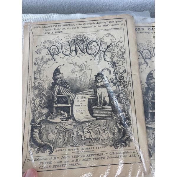 Set of 8 Vintage Punch Weekly Satire Magazines British Collectible Ephemera