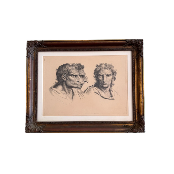 Charles Le Brun Lithograph of Physiognomic Resemblance of Man and Eagle Vintage