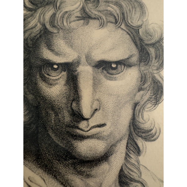 Charles Le Brun Lithograph of Physiognomic Resemblance of Man and Eagle Vintage