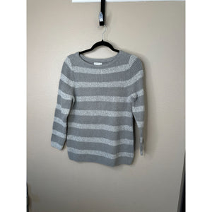 Croft & Barrow Womens Gray Striped Sweater