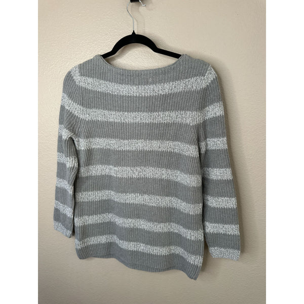 Croft & Barrow Womens Gray Striped Sweater