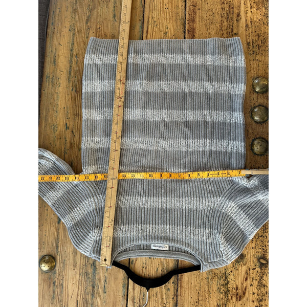 Croft & Barrow Womens Gray Striped Sweater