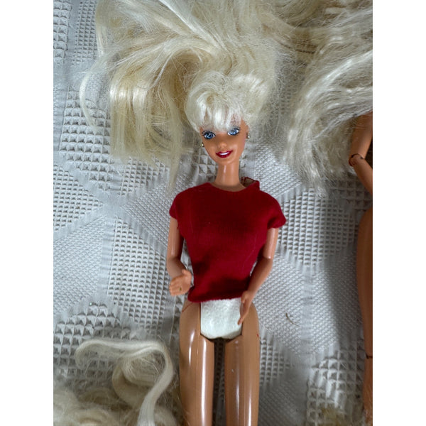 Vintage Barbie Dolls Lot Of 7 With Mixed Outfits and Accessories 1990 to 2000