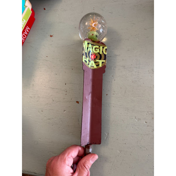 Magic Hat Brewing Company Beer Tap Handle Retro Collectible w Sparkle Globe Top