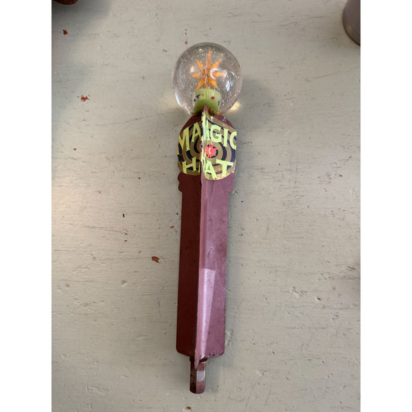 Magic Hat Brewing Company Beer Tap Handle Retro Collectible w Sparkle Globe Top