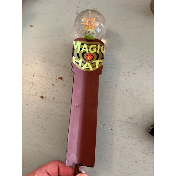 Magic Hat Brewing Company Beer Tap Handle Retro Collectible w Sparkle Globe Top