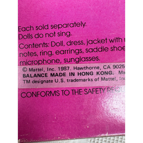 Barbie and The Sensations Belinda Doll 1987 Mattel Vintage 4976 NIB
