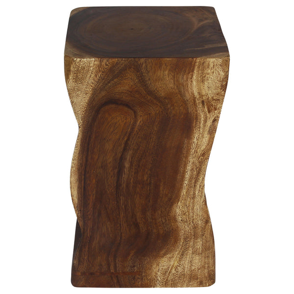 Wood Natural Stool End Table 12 side view