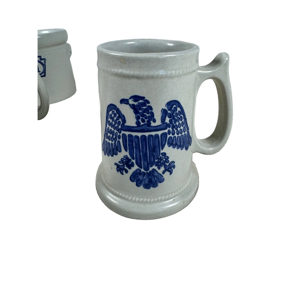 Vintage Pfaltzgraff Yorktown Blue Eagle Stoneware Beer Stein Mug 286M 