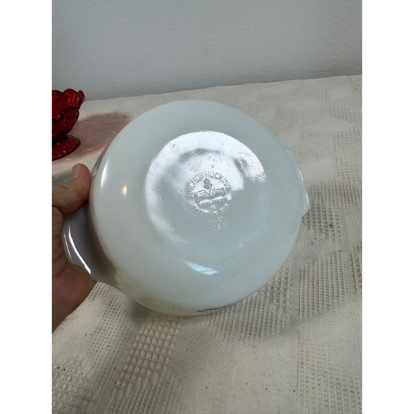 Anchor Hocking Fire King 1 Quart White Casserole Dish Blue Cornflower Design