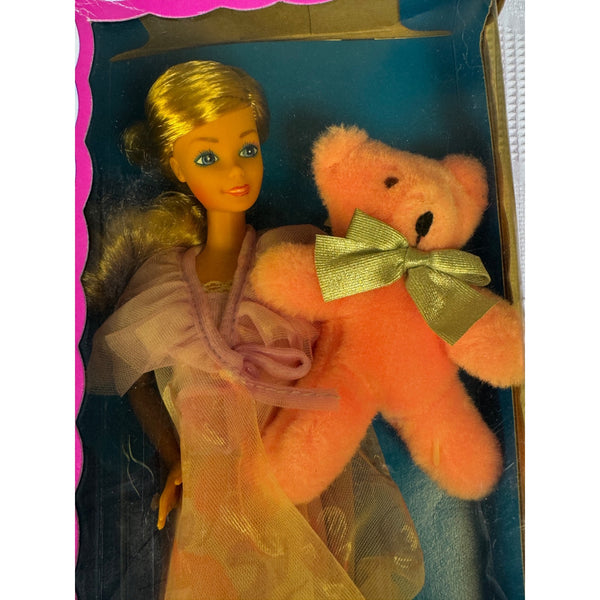 Dreamtime Barbie w Teddy Bear Mattel 1984 Vintage Collectible Doll 9108 NIB