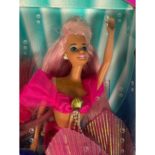 Fountain Mermaid Barbie Doll 1993 Mattel Pink Hair Fountain Crown 10393 NIB