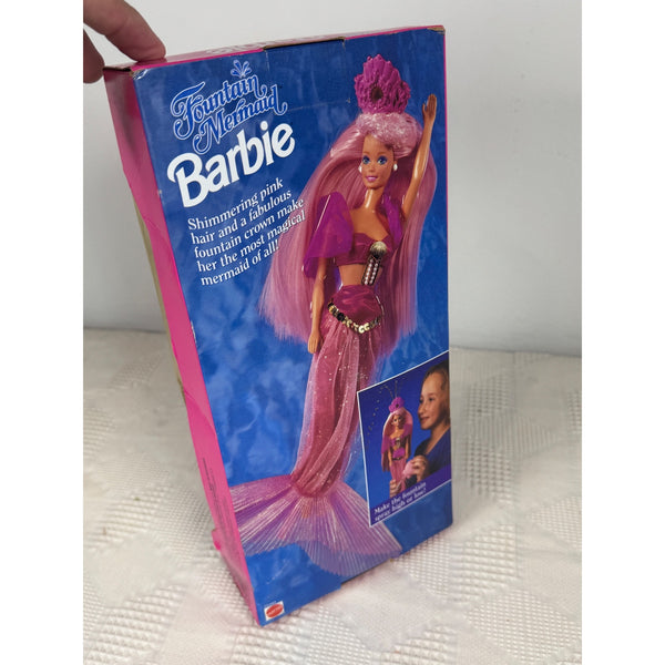 Fountain Mermaid Barbie Doll 1993 Mattel Pink Hair Fountain Crown 10393 NIB