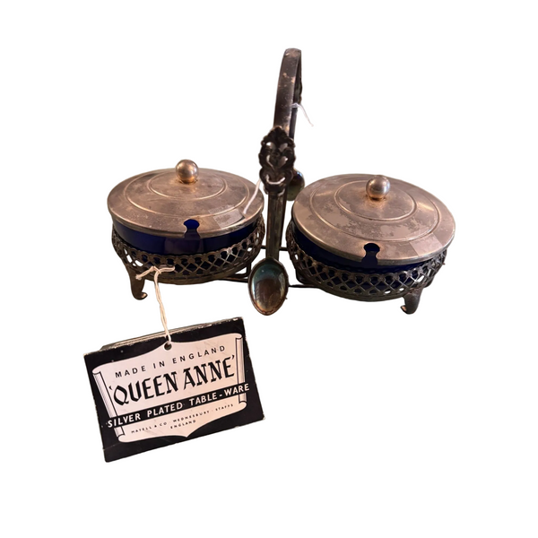 Vintage Queen Anne Silver Plated Condiment Caddy
