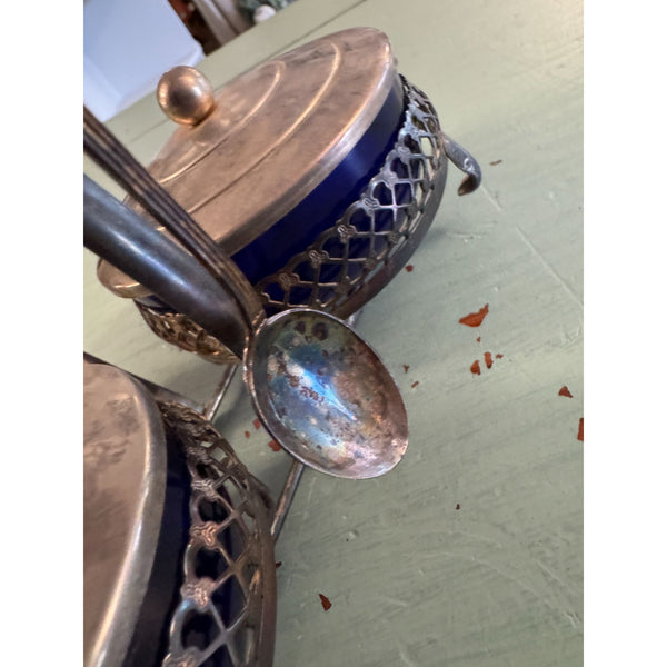 Vintage Queen Anne Silver Plated Condiment Caddy