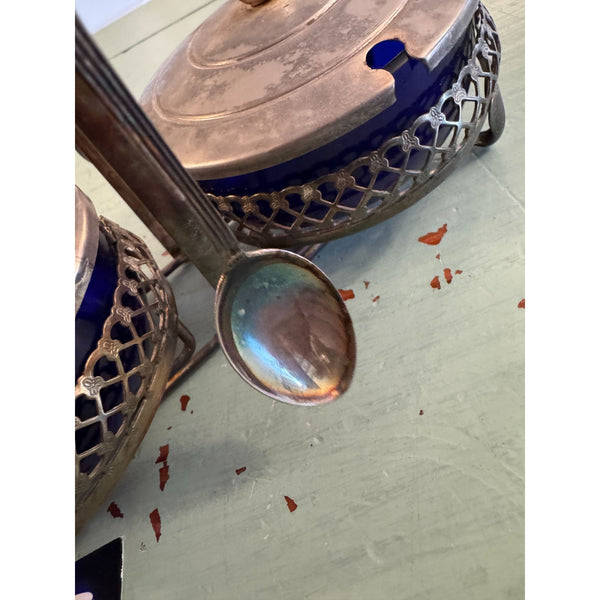 Vintage Queen Anne Silver Plated Condiment Caddy