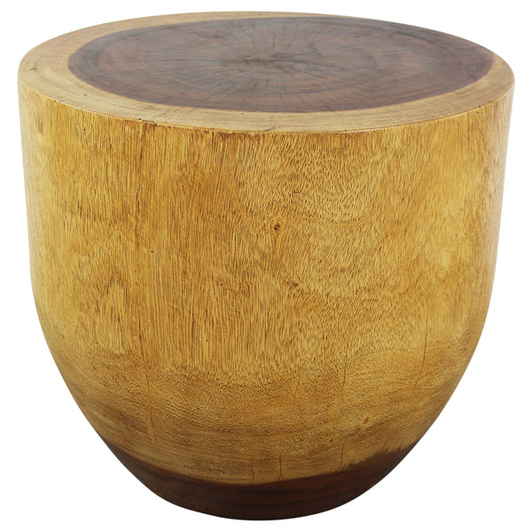 Wood Oval Drum Table sample side view High Oak Oil