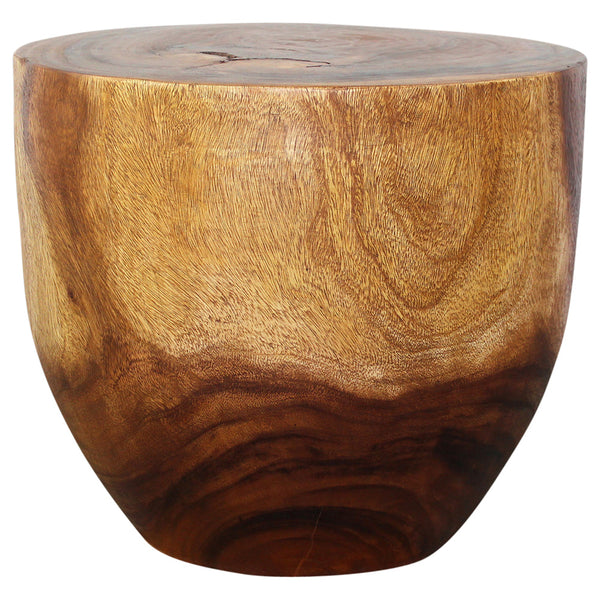 Wood Oval Drum Table 20 in Diameter x 18 in High Walnut Oil