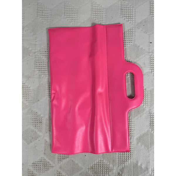 Vintage Pink Vinyl Barbie Bag w Cutout Handle 1980s Style Accessory Storage