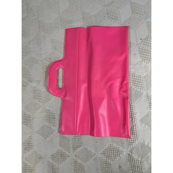 Vintage Pink Vinyl Barbie Bag w Cutout Handle 1980s Style Accessory Storage