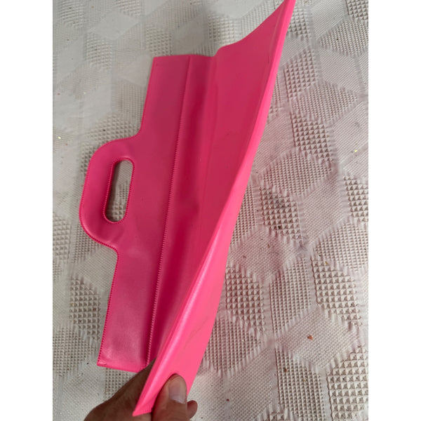 Vintage Pink Vinyl Barbie Bag w Cutout Handle 1980s Style Accessory Storage