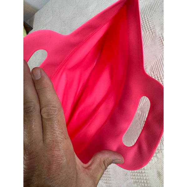 Vintage Pink Vinyl Barbie Bag w Cutout Handle 1980s Style Accessory Storage