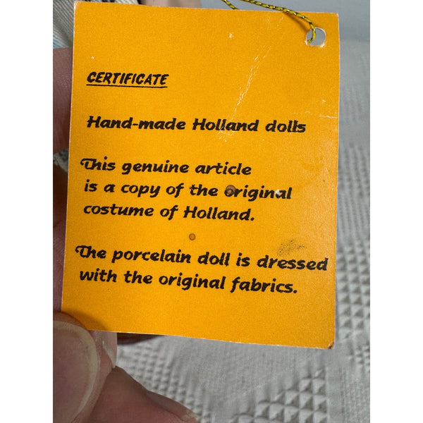 Vintage Waterland Holland Doll Porcelain 1990s Traditional Costume with Stand