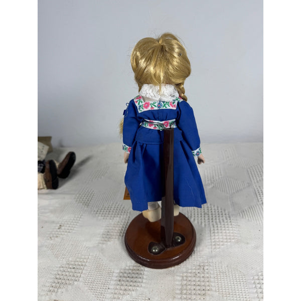 Vintage Waterland Holland Doll Porcelain 1990s Traditional Costume with Stand