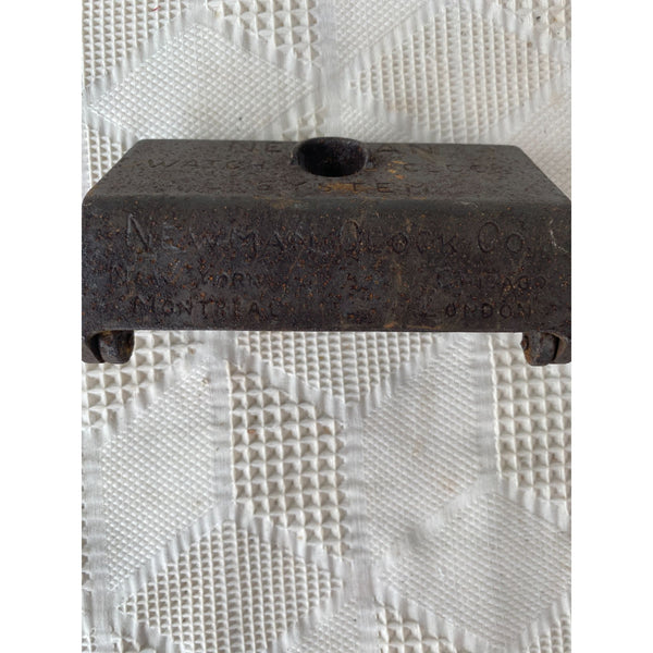 Vintage Newman Watchmans Time Clock Case Cast Iron Locking Box Security