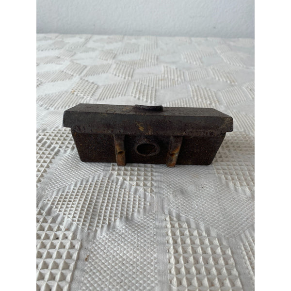 Vintage Newman Watchmans Time Clock Case Cast Iron Locking Box Security