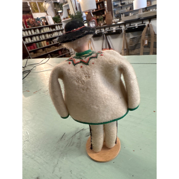 Vintage Polish Folk Art Felt Goral Doll Handmade Collectible Display Piece
