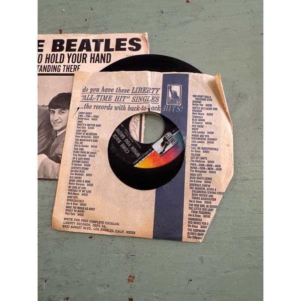 The Beatles I Want To Hold Your Hand 45 RPM Vinyl w Sleeve Capitol Records