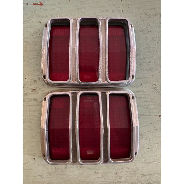 Title: Pair Of 1964-1966 Vintage Mustang Taillight Bezels & Lens C4ZB-13449-B OEM