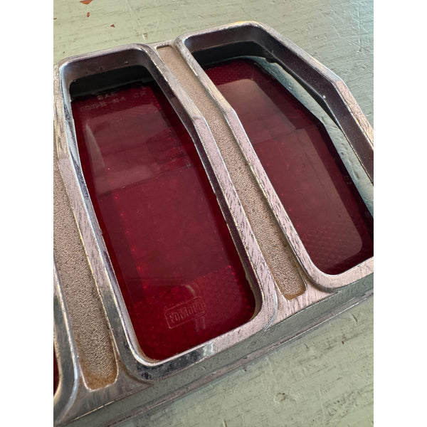 Title: Pair Of 1964-1966 Vintage Mustang Taillight Bezels & Lens C4ZB-13449-B OEM