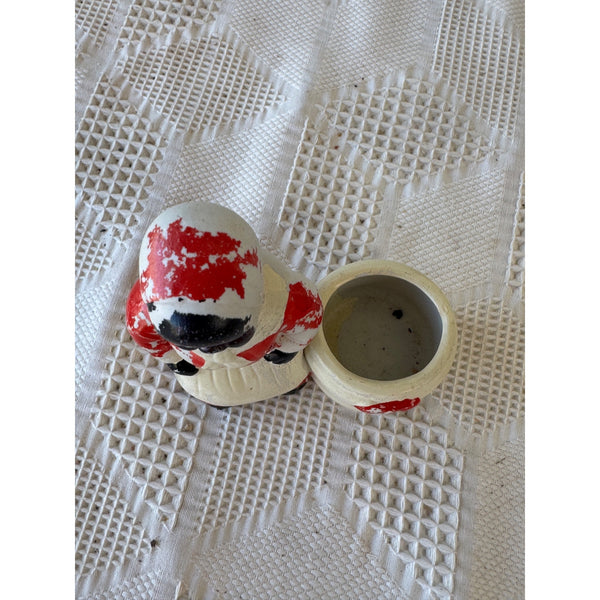 Vintage Aunt Jemima Porcelain Toothpick Holder Mammy w Red and White Detailing