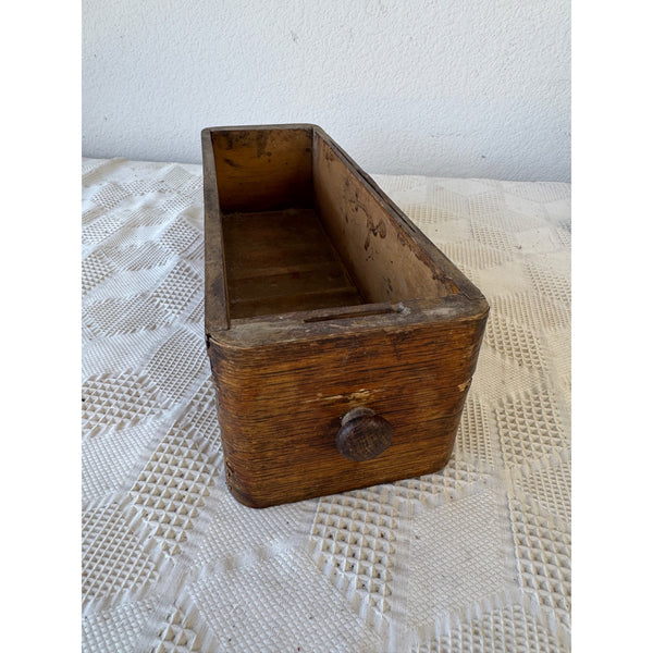 Antique Wooden Sewing Machine Drawer with Pull Knob Rustic Storage Box