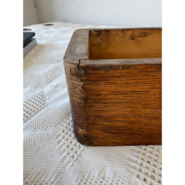 Antique Wooden Sewing Machine Drawer with Pull Knob Rustic Storage Box