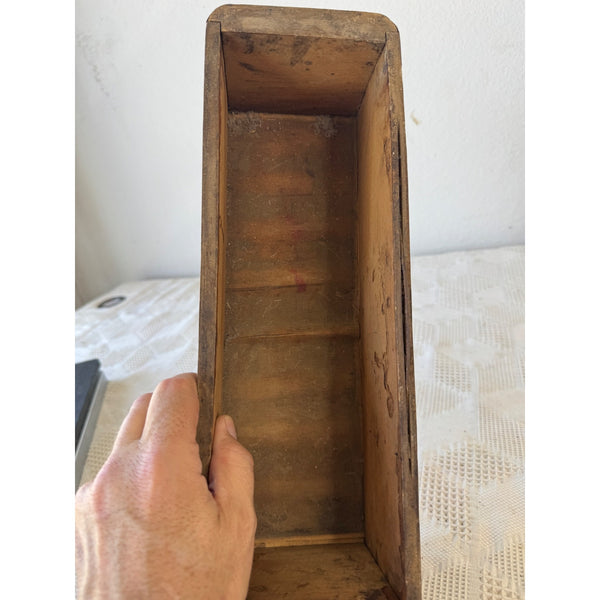 Antique Wooden Sewing Machine Drawer with Pull Knob Rustic Storage Box