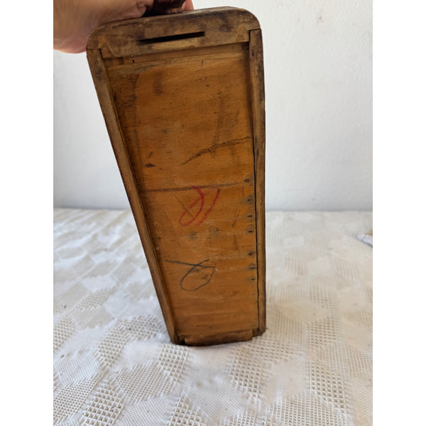 Antique Wooden Sewing Machine Drawer with Pull Knob Rustic Storage Box