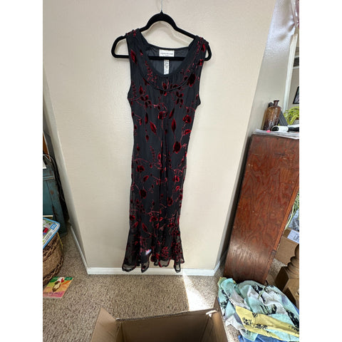 Vintage Evan Picone Womens Black Red Dress