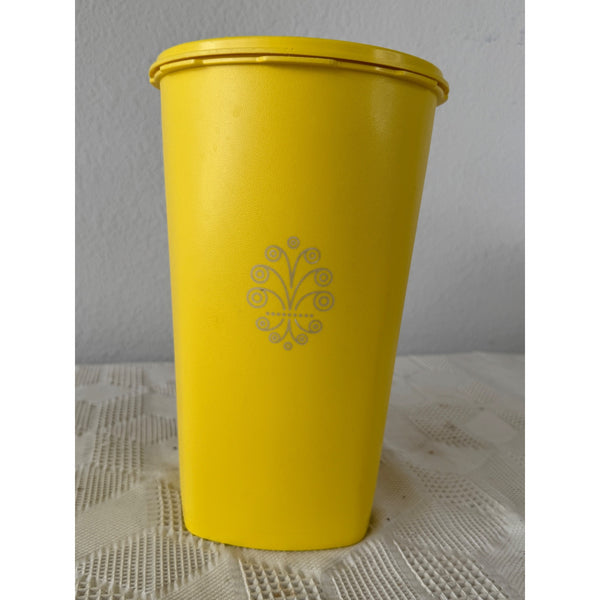 Vintage Tupperware 808-40 Yellow Servalier Canister 1970s Storage Container