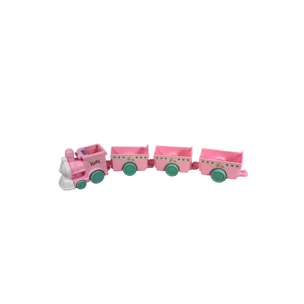 Barbie Kelly Pink Toy Train Set w Locomotive & 3 Cars Vintage 1996 Kids Play Set