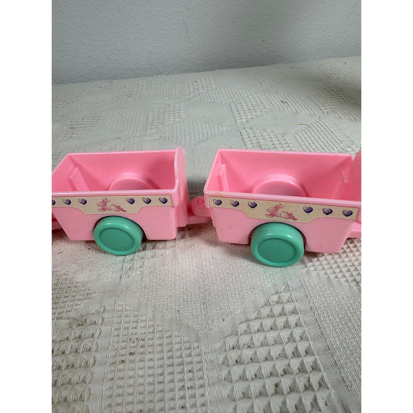 Barbie Kelly Pink Toy Train Set w Locomotive & 3 Cars Vintage 1996 Kids Play Set