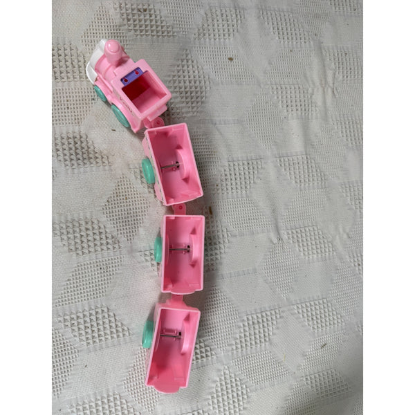 Barbie Kelly Pink Toy Train Set w Locomotive & 3 Cars Vintage 1996 Kids Play Set