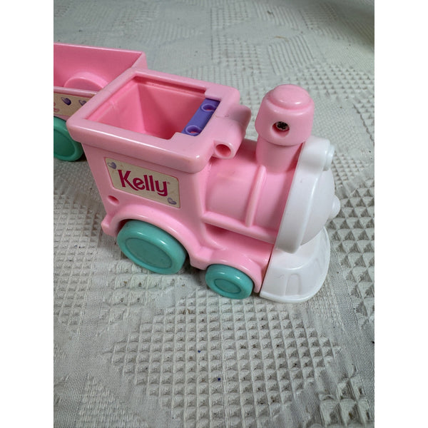 Barbie Kelly Pink Toy Train Set w Locomotive & 3 Cars Vintage 1996 Kids Play Set