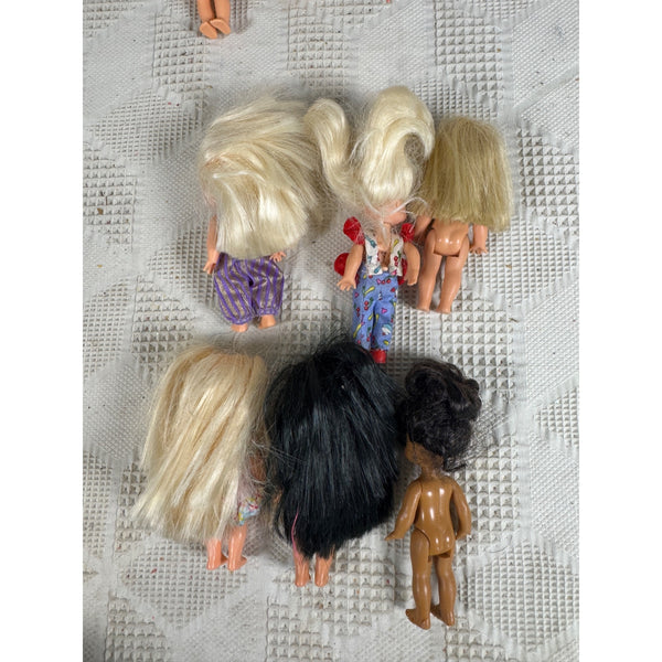 Vintage Lot of 6 Kelly and Friends Dolls 1990s Mixed Outfits and Styles