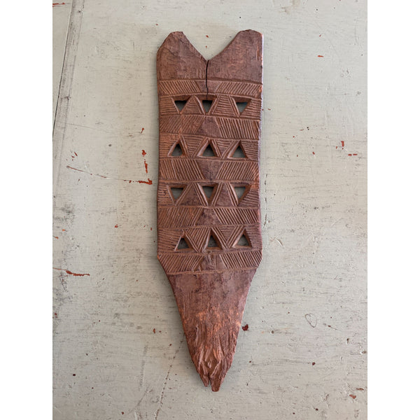 African Tribal Decorative Wood Carving Geometric Patterns Privitive Rustic Decor