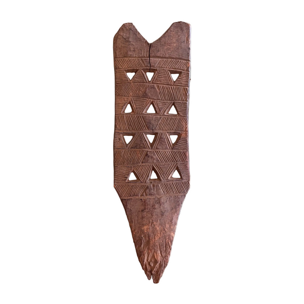 African Tribal Decorative Wood Carving Geometric Patterns Privitive Rustic Decor