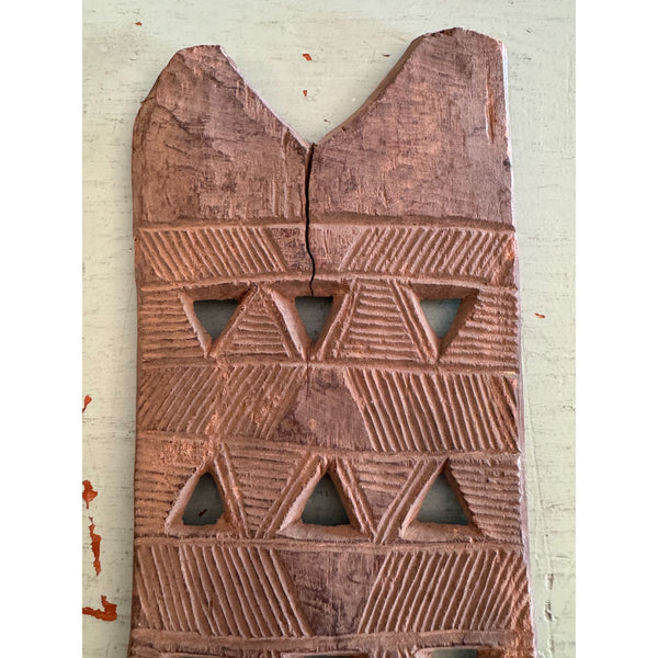 African Tribal Decorative Wood Carving Geometric Patterns Privitive Rustic Decor
